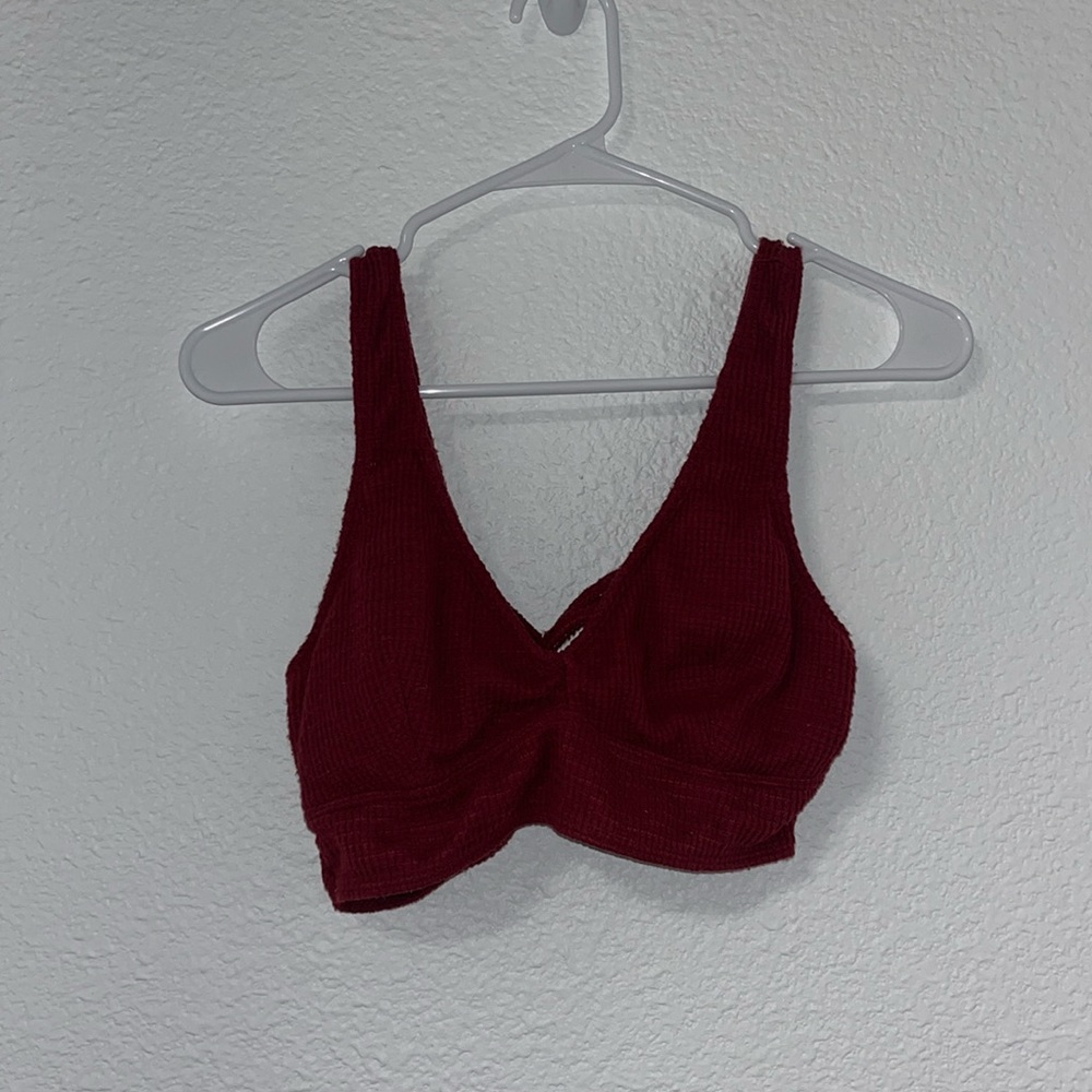 Burgundy bra